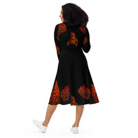 LONG SLEEVE MIDI DRESS