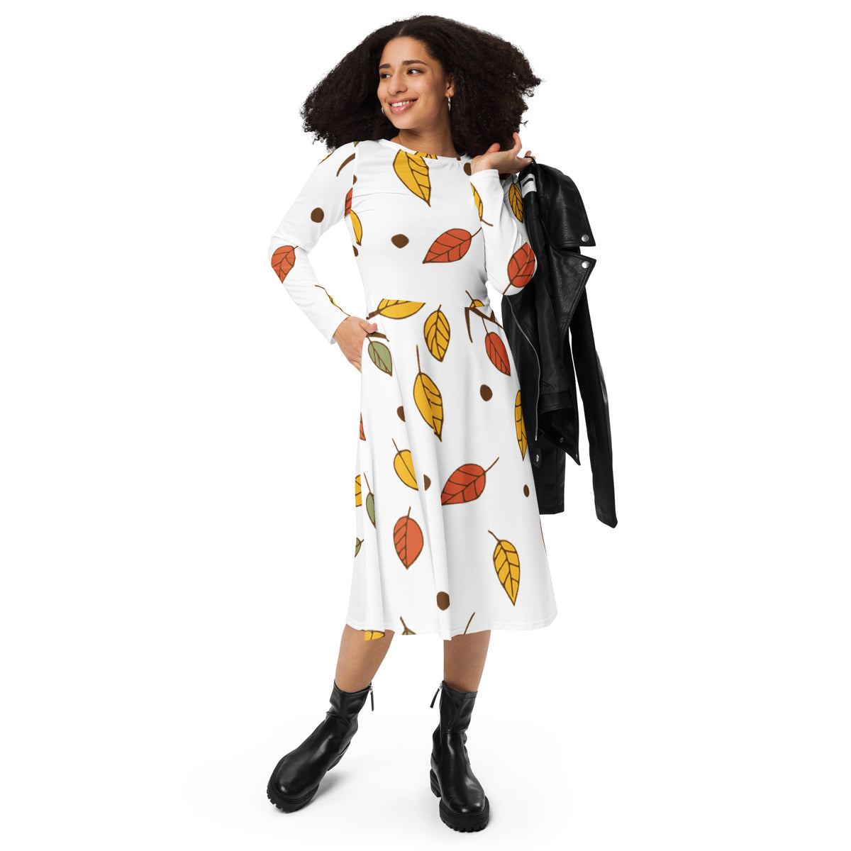 LONG SLEEVE MIDI DRESS