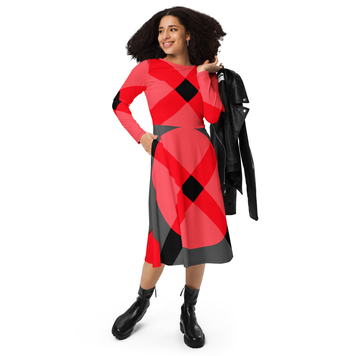 LONG SLEEVE MIDI DRESS