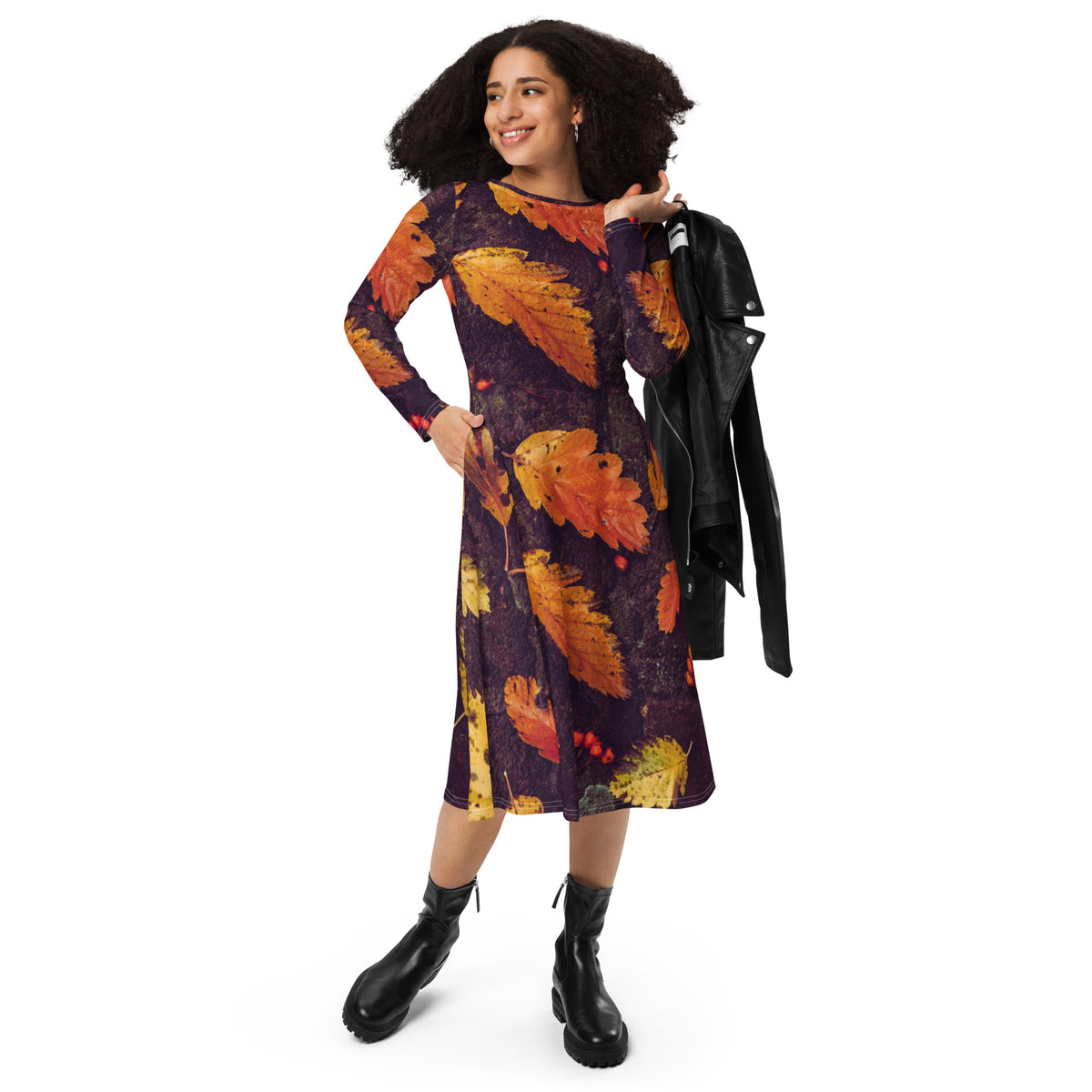 LONG SLEEVE MIDI DRESS