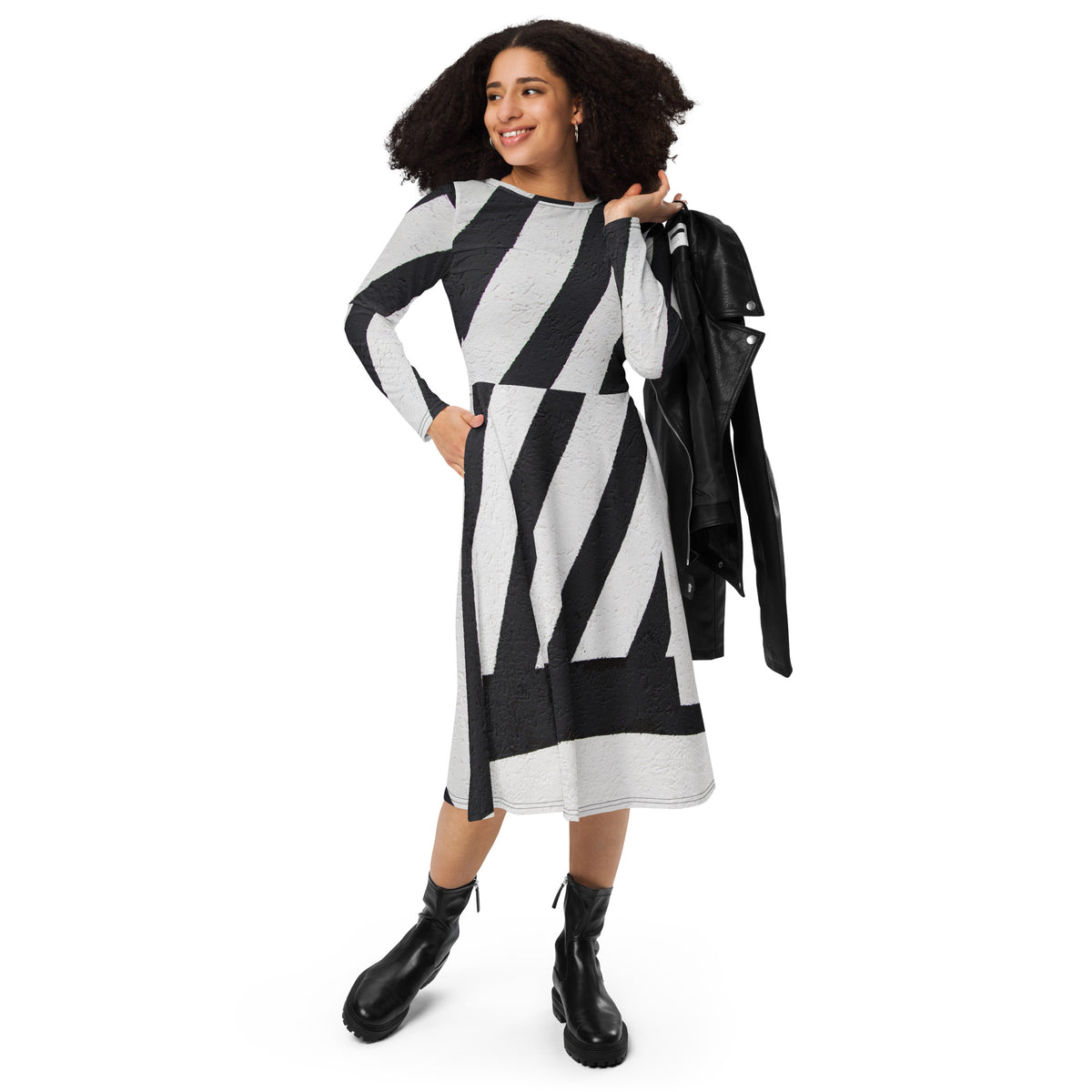 LONG SLEEVE MIDI DRESS