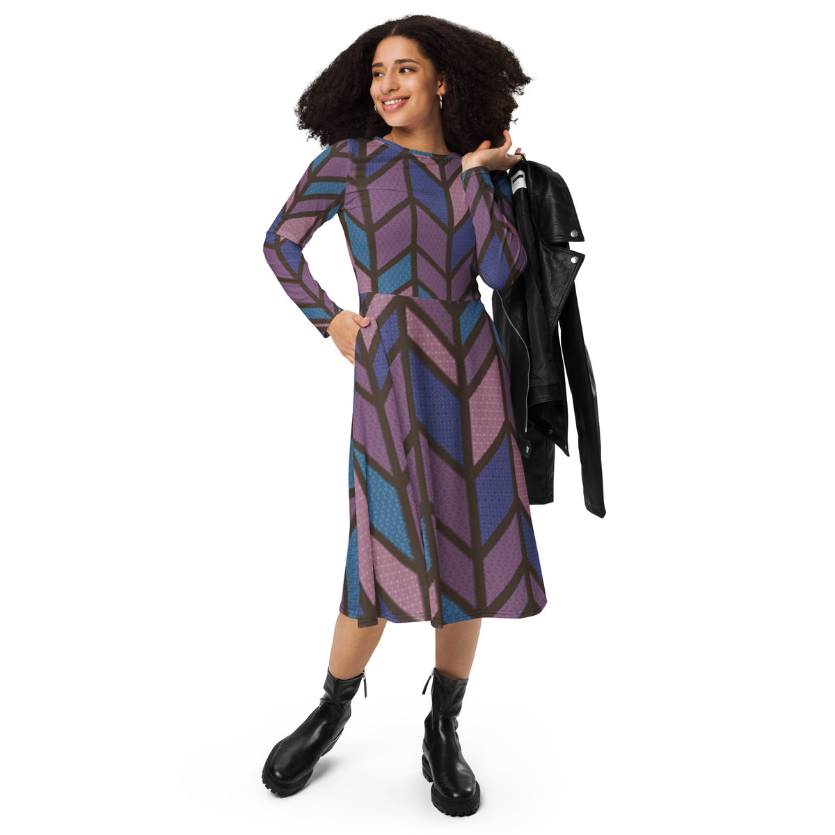 LONG SLEEVE MIDI DRESS