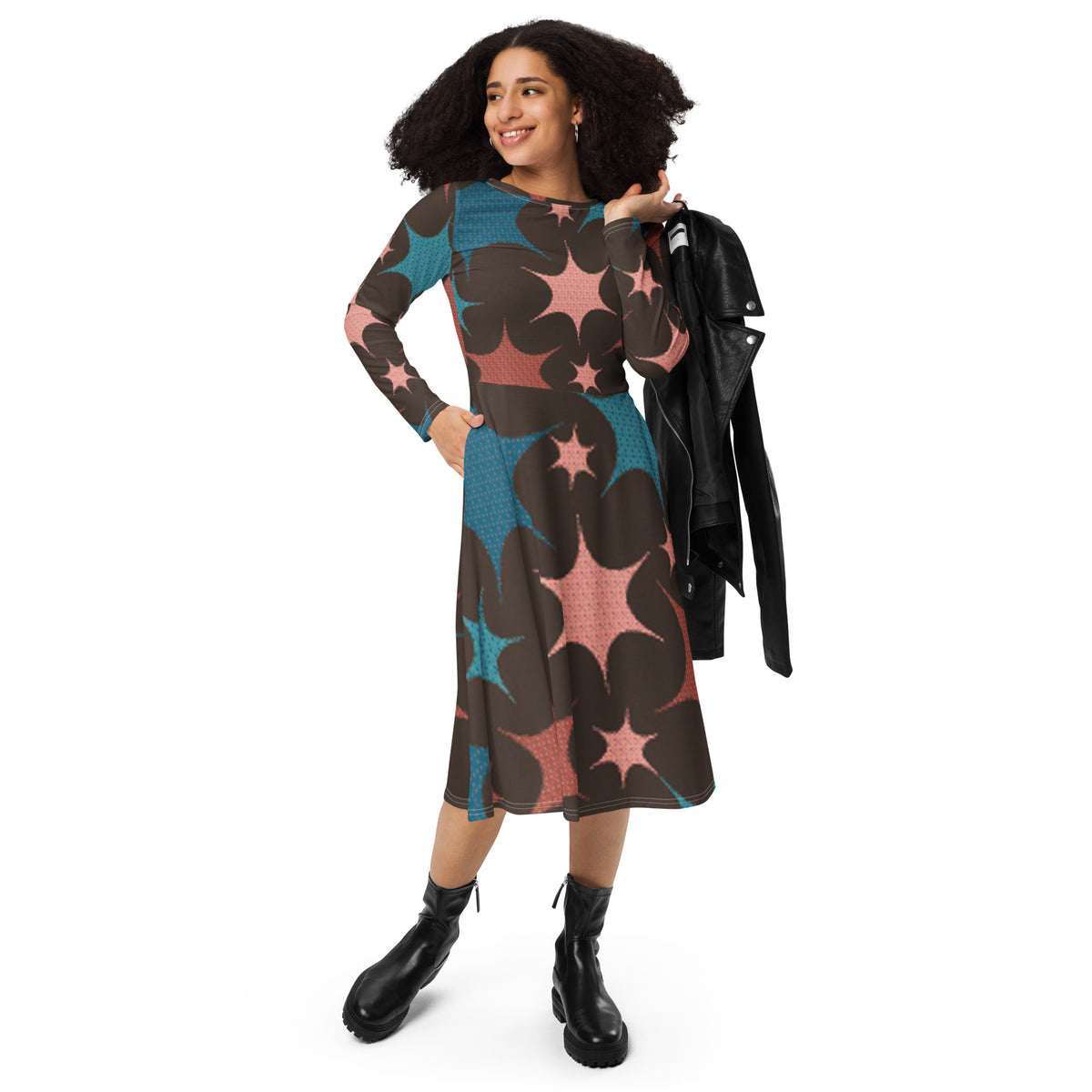 LONG SLEEVE MIDI DRESS