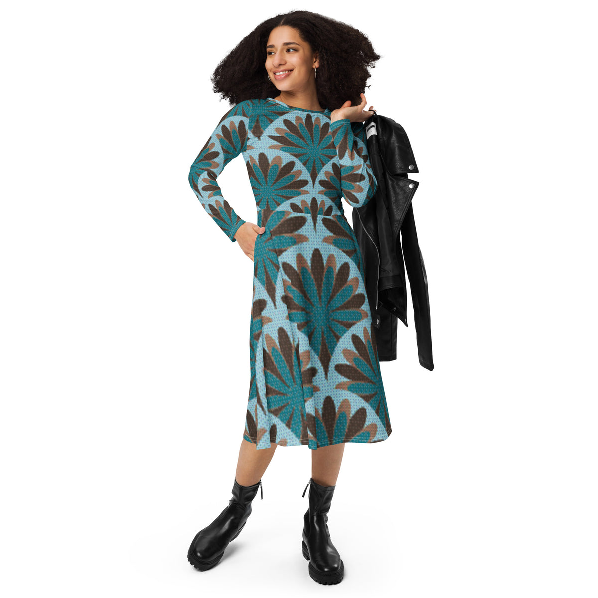 LONG SLEEVE MIDI DRESS