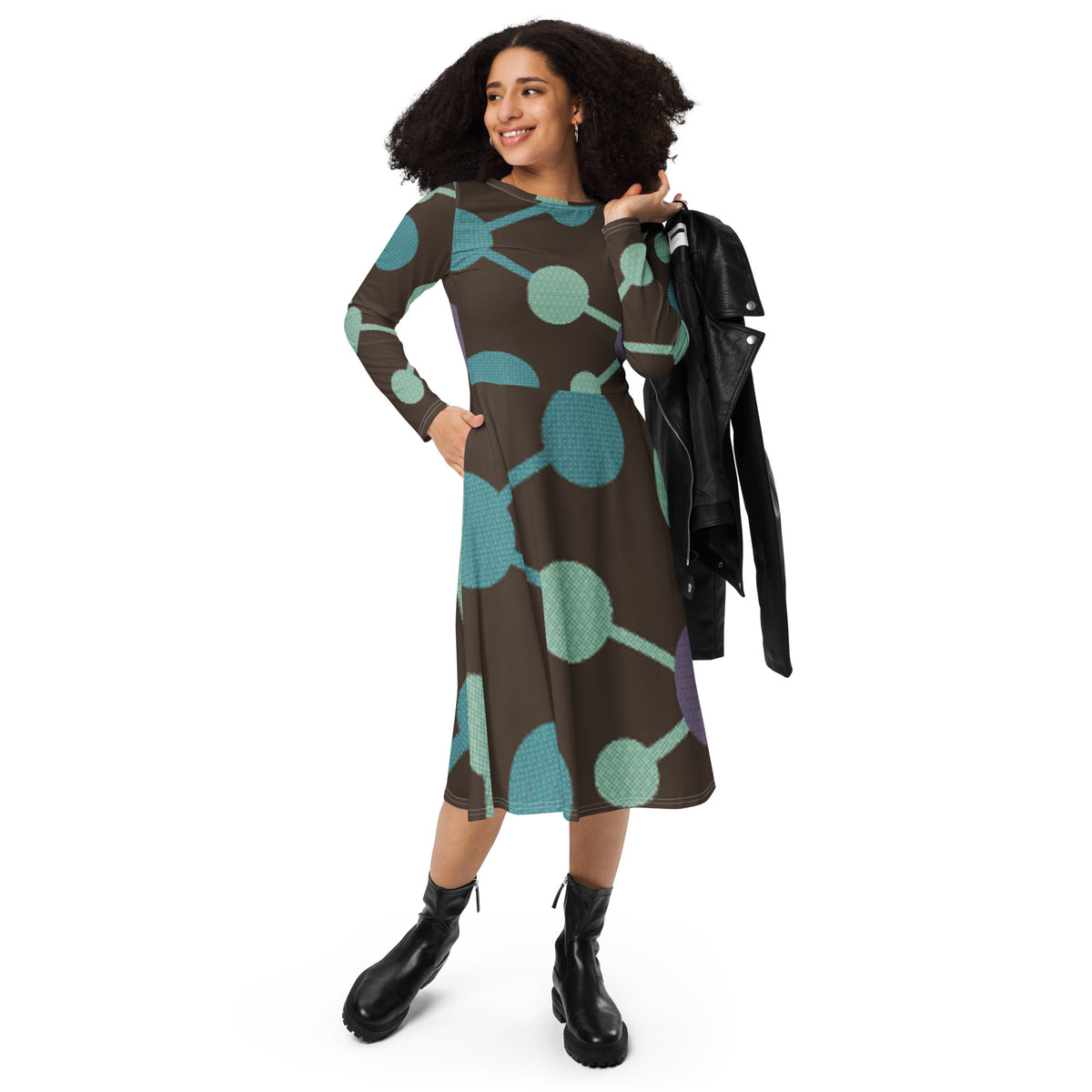 LONG SLEEVE MIDI DRESS