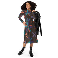 LONG SLEEVE MIDI DRESS