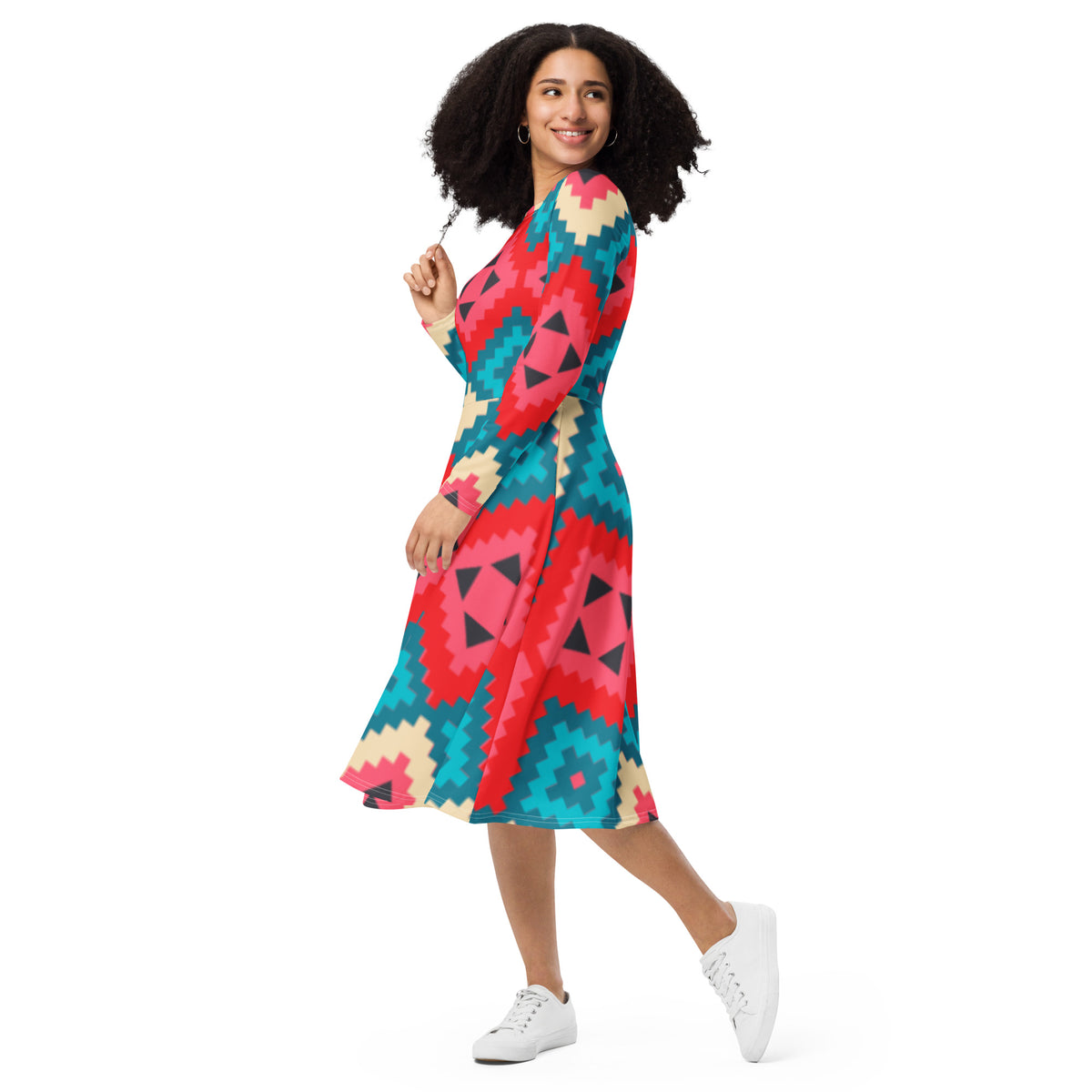 LONG SLEEVE MIDI DRESS
