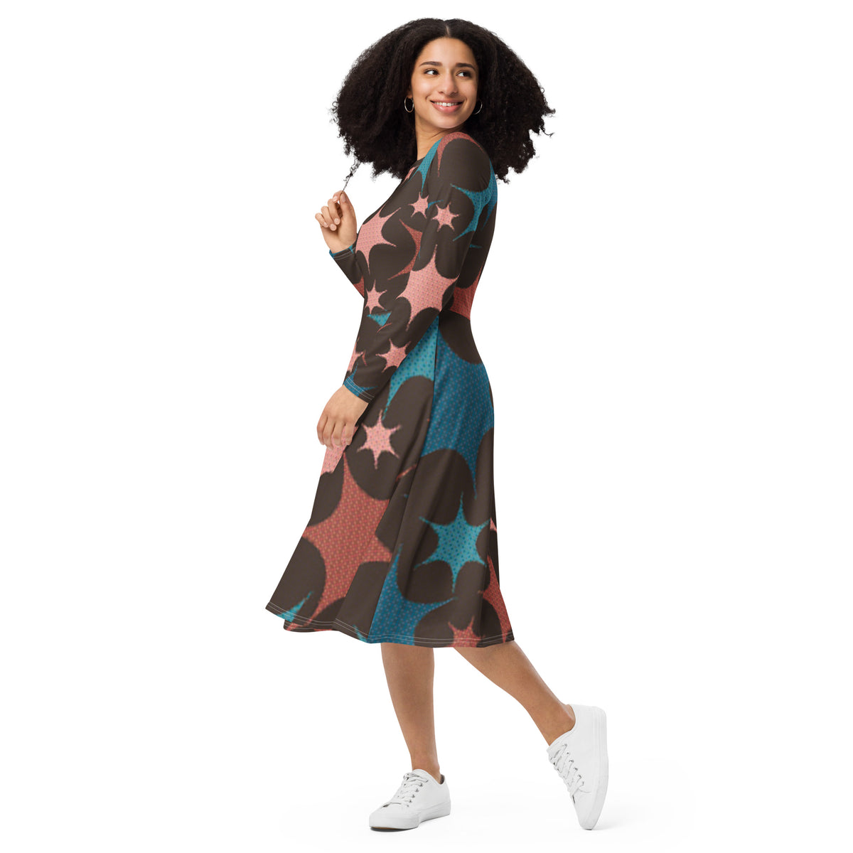 LONG SLEEVE MIDI DRESS