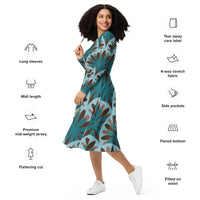 LONG SLEEVE MIDI DRESS