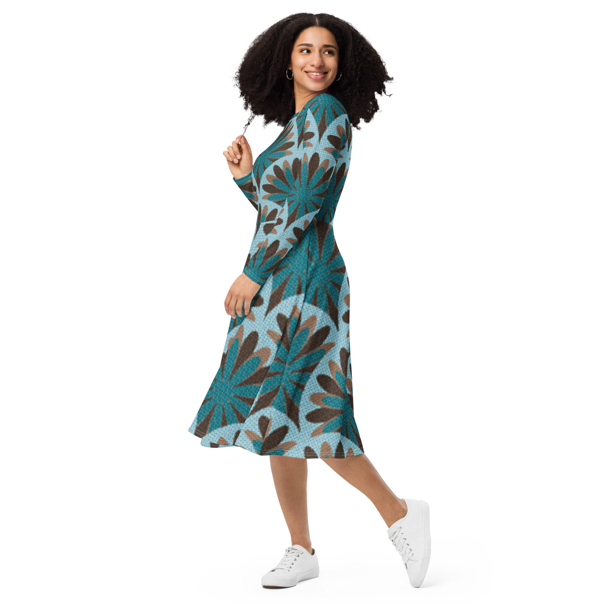 LONG SLEEVE MIDI DRESS