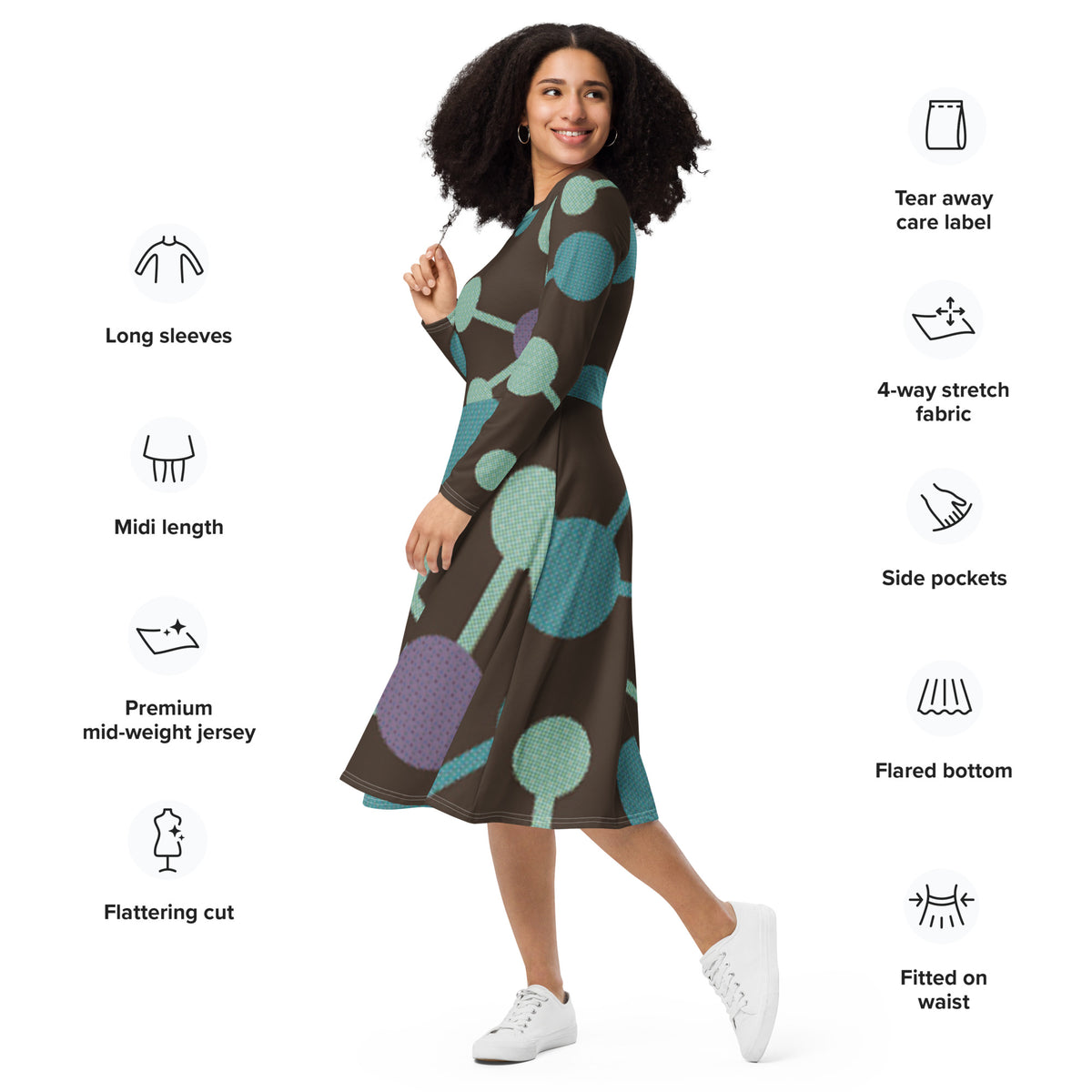 LONG SLEEVE MIDI DRESS
