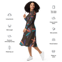 LONG SLEEVE MIDI DRESS
