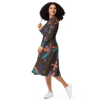 LONG SLEEVE MIDI DRESS
