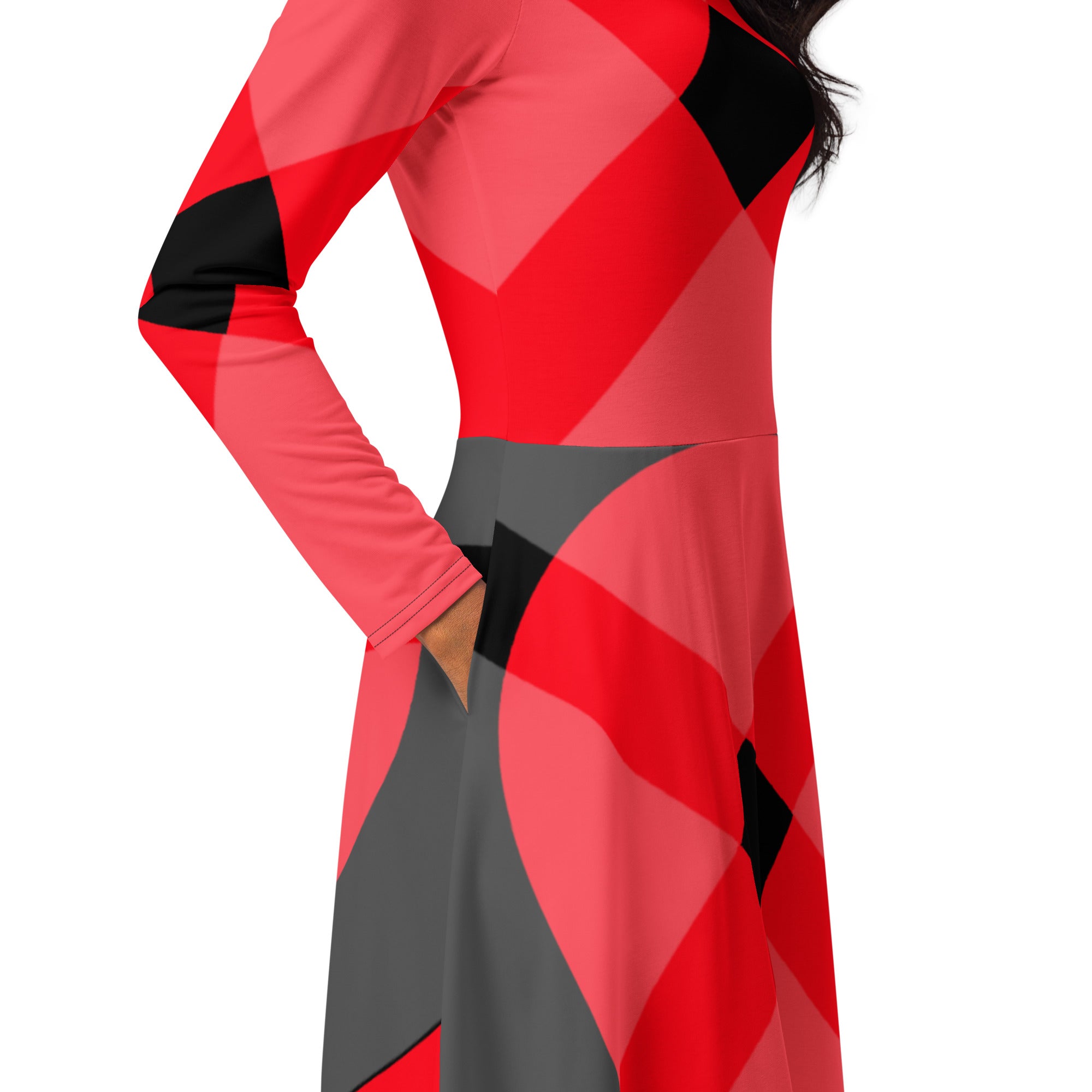 LONG SLEEVE MIDI DRESS