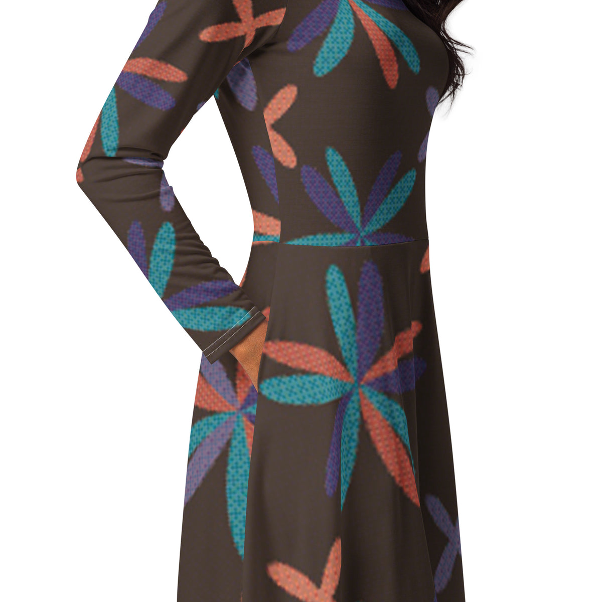 LONG SLEEVE MIDI DRESS