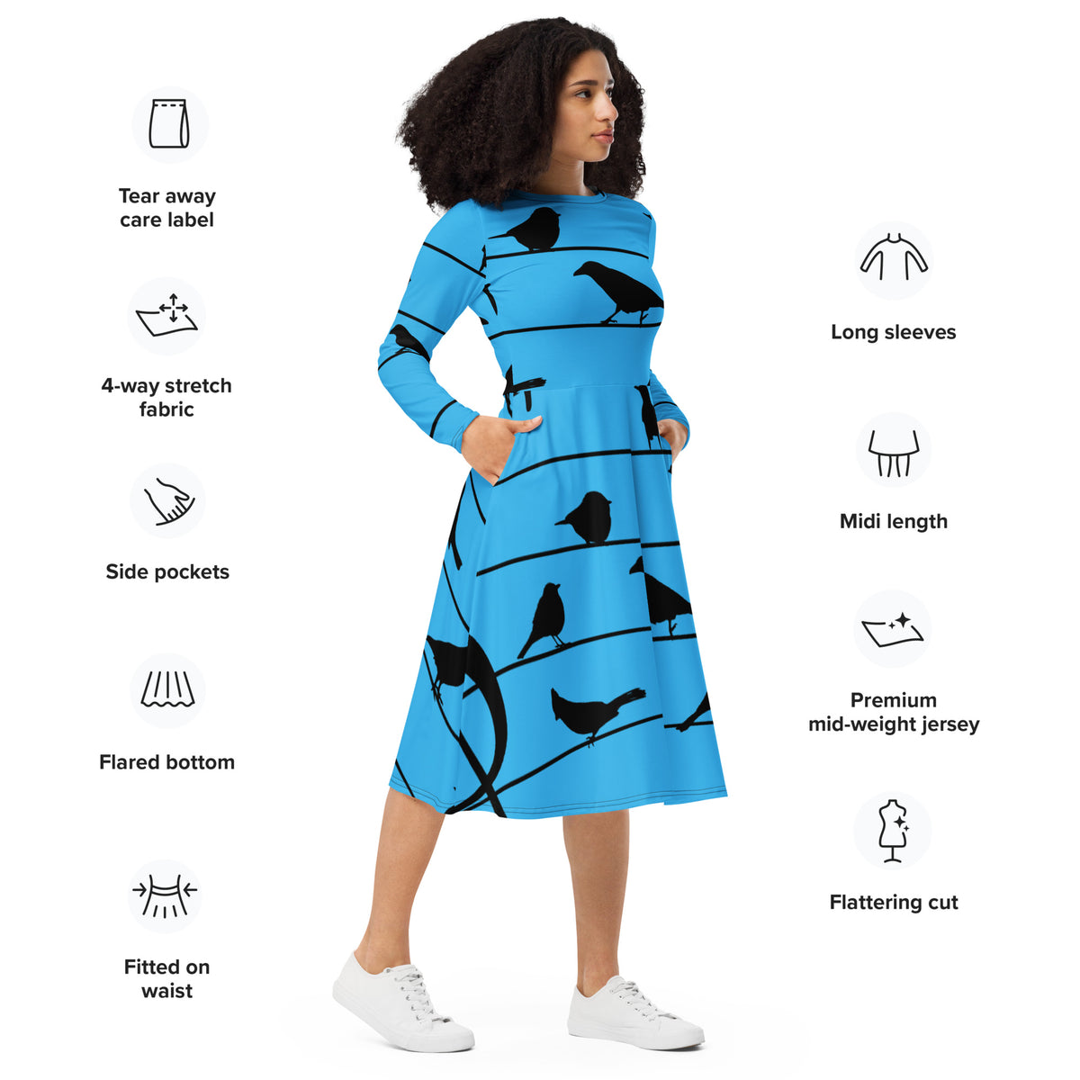 LONG SLEEVE MIDI DRESS