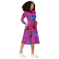 LONG SLEEVE MIDI DRESS