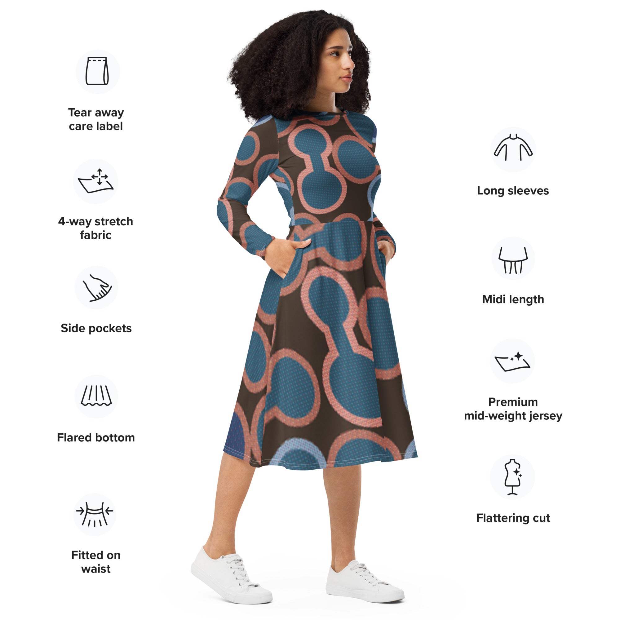 LONG SLEEVE MIDI DRESS