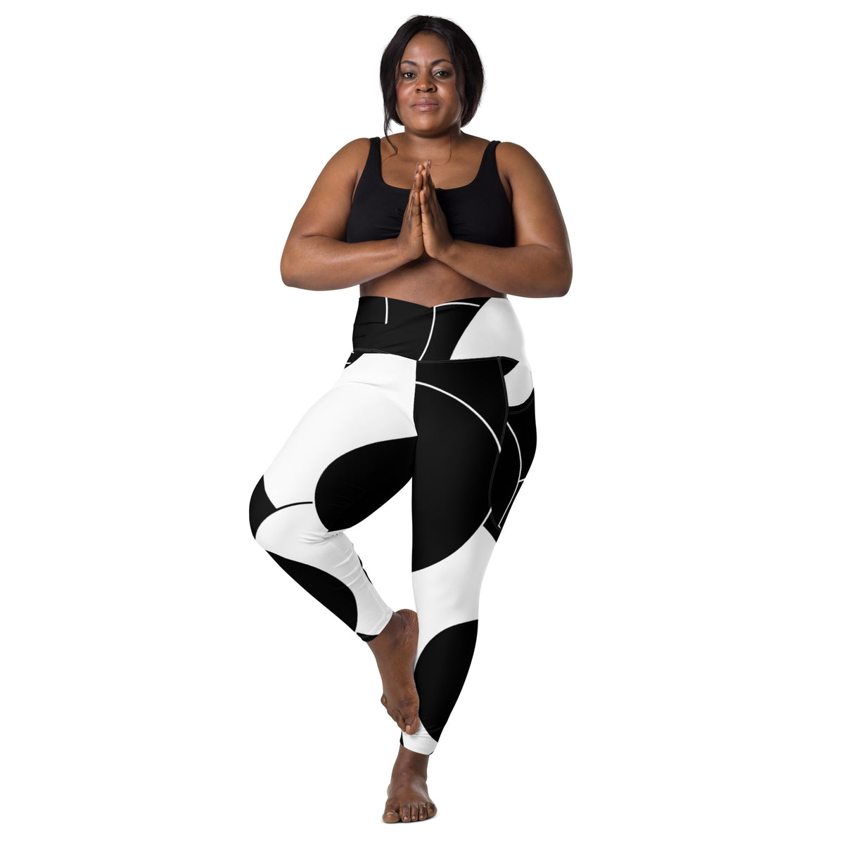 Crossover leggings with pockets
