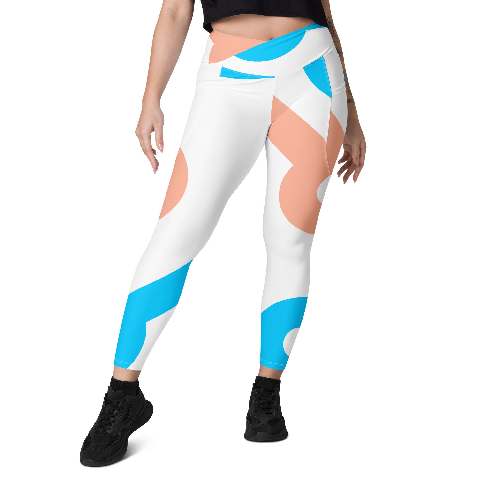 Crossover leggings with pockets