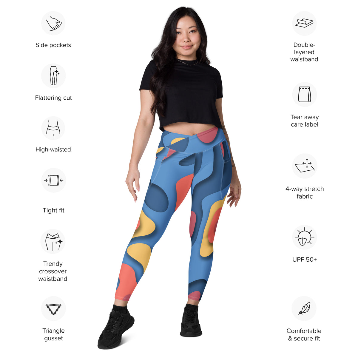 Crossover leggings with pockets