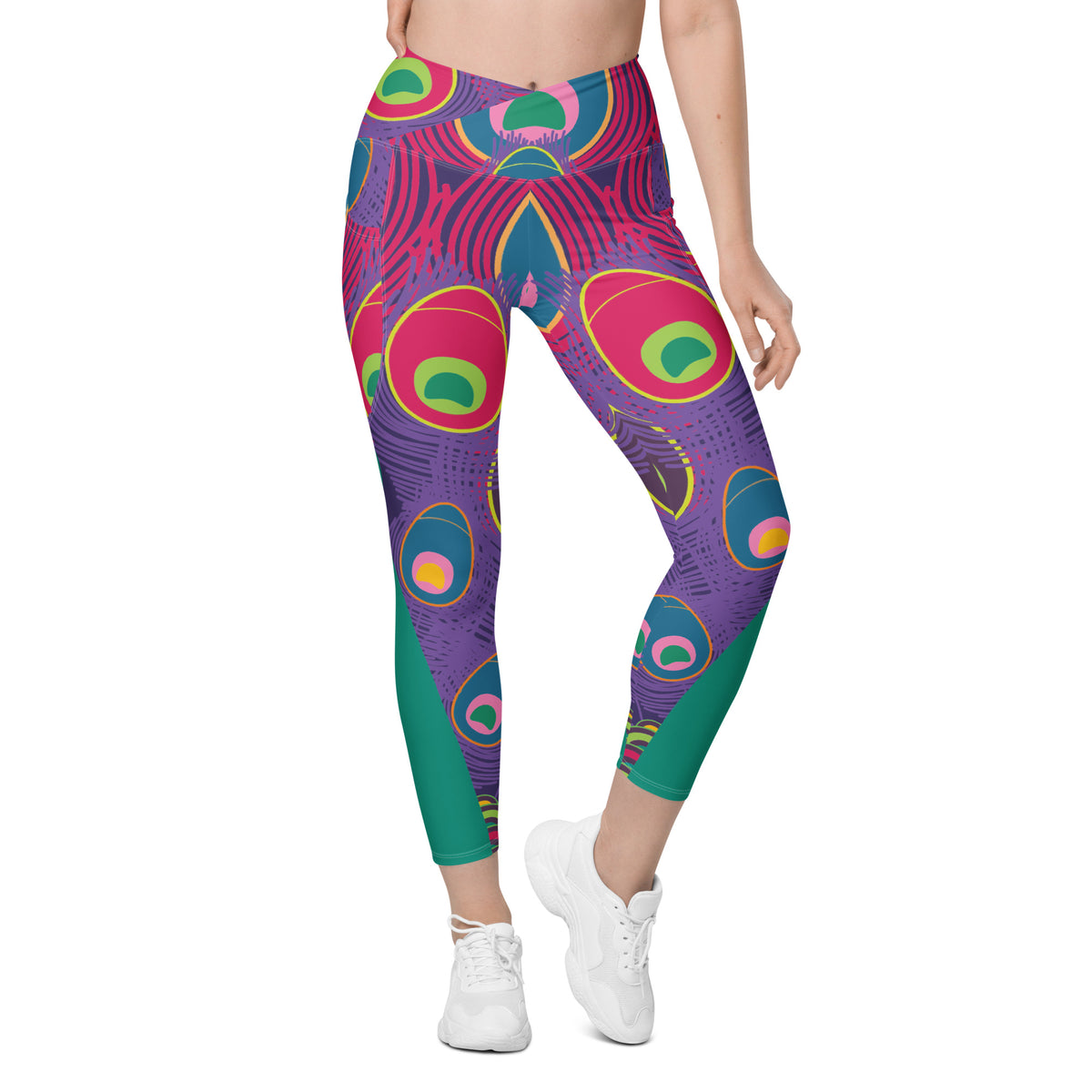 Crossover leggings with pockets