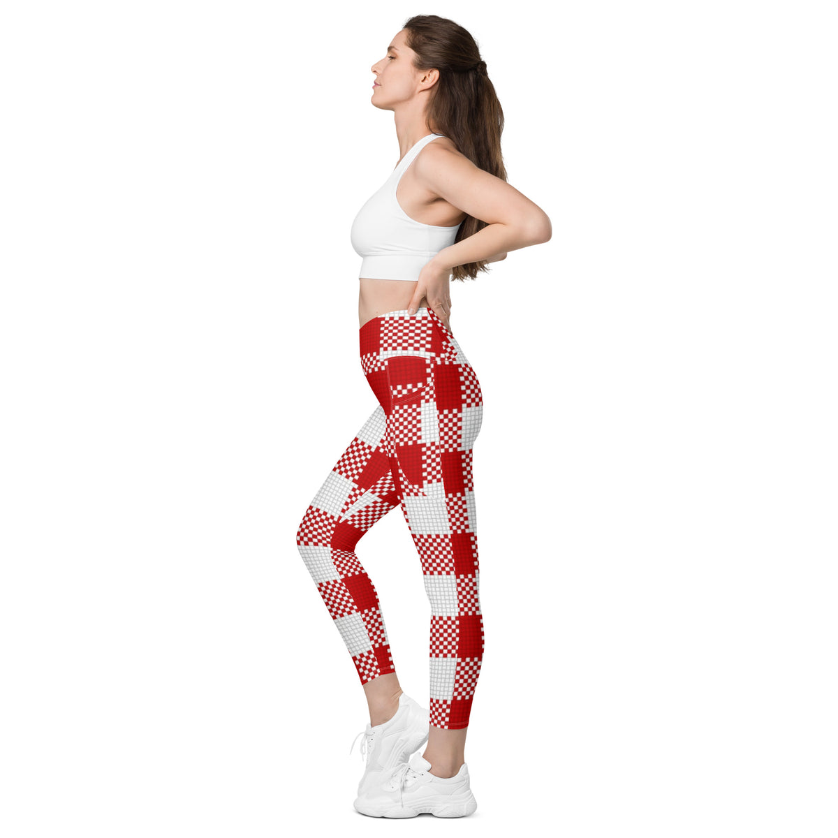 Crossover leggings with pockets