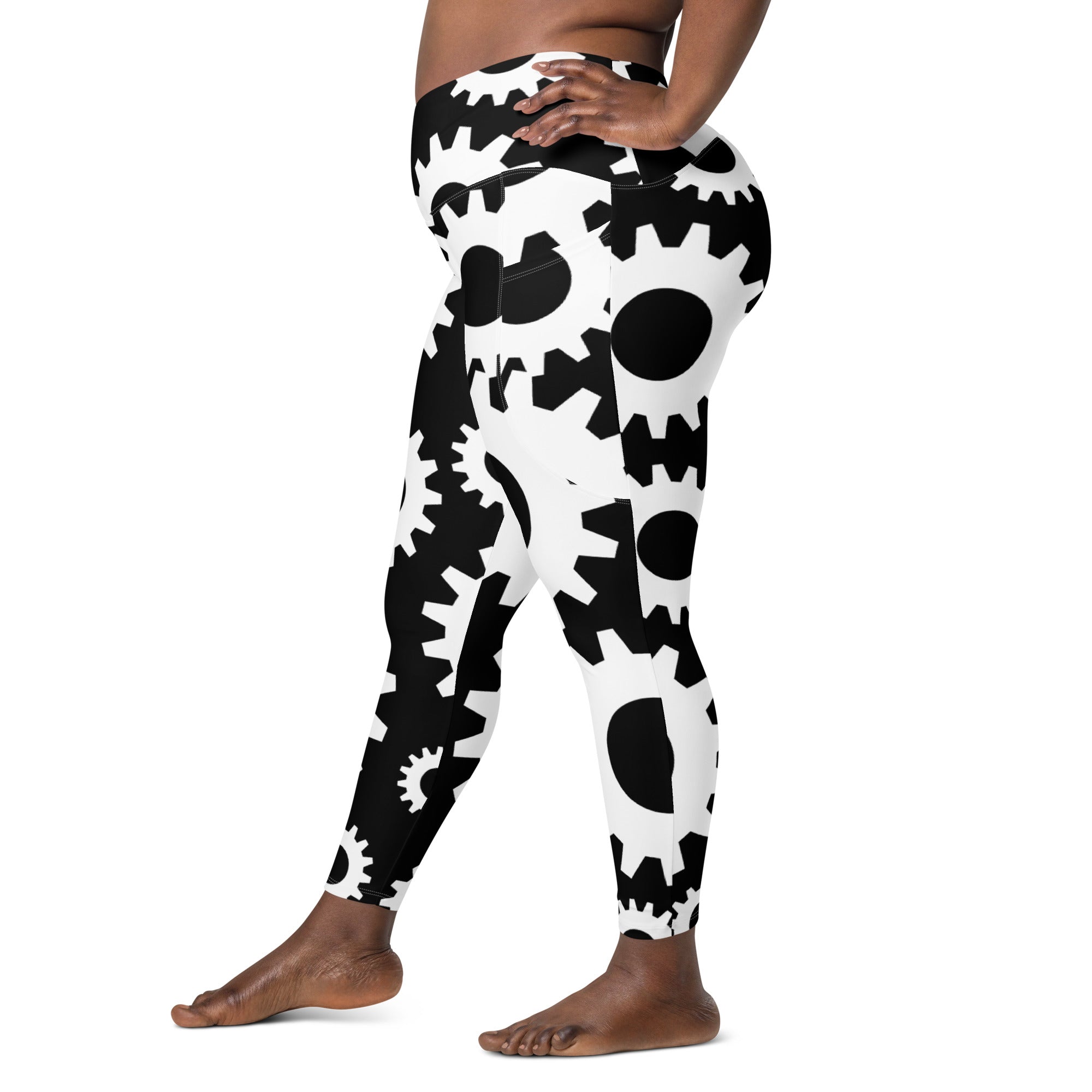 Crossover leggings with pockets