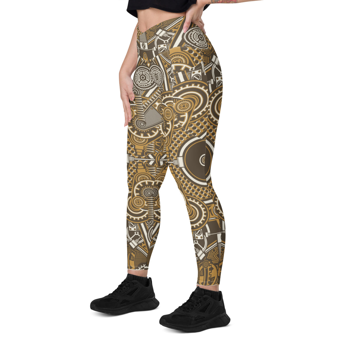 Crossover leggings with pockets