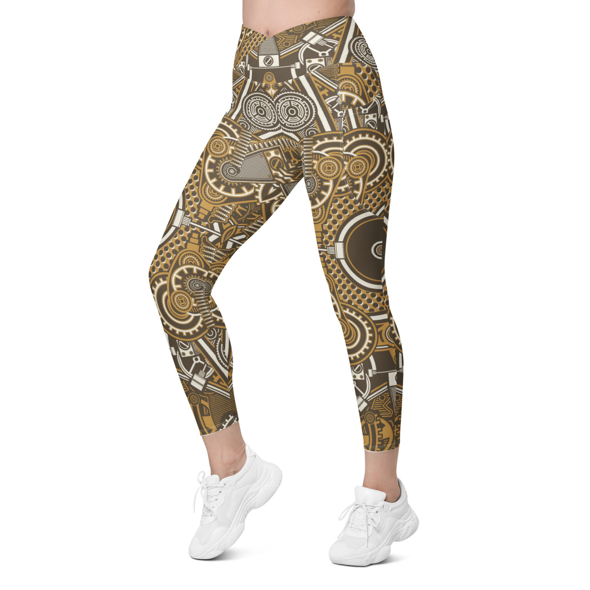 Crossover leggings with pockets