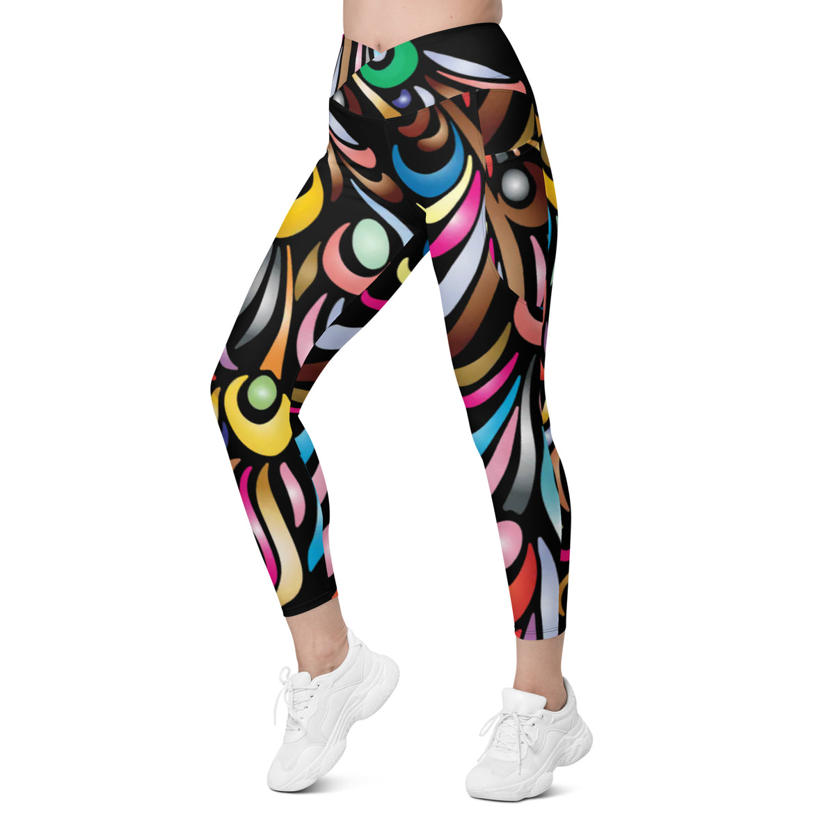Crossover leggings with pockets
