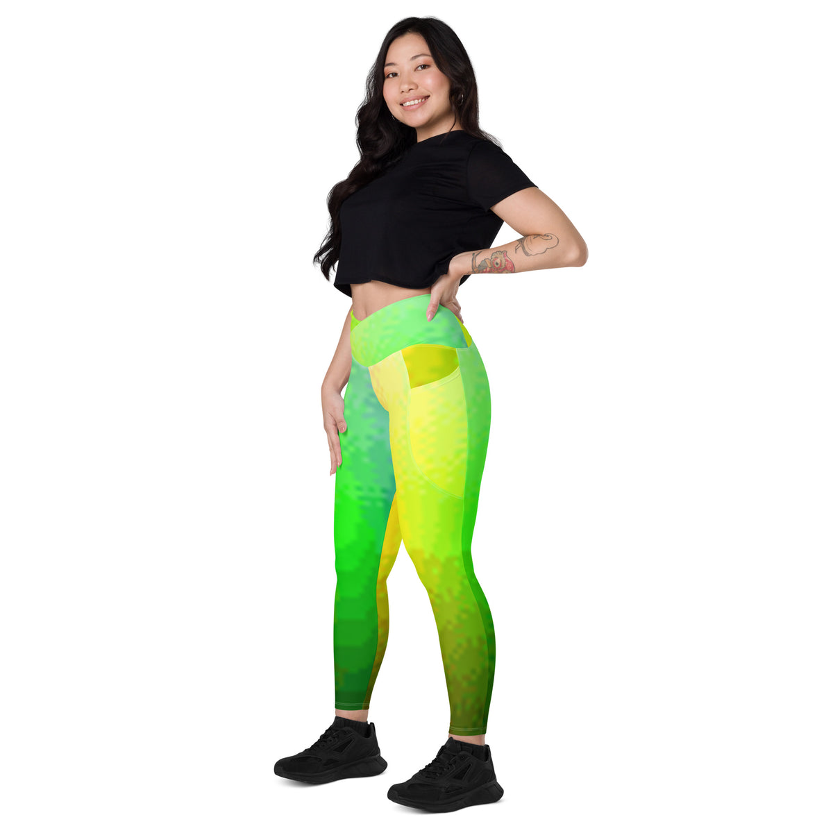Crossover leggings with pockets