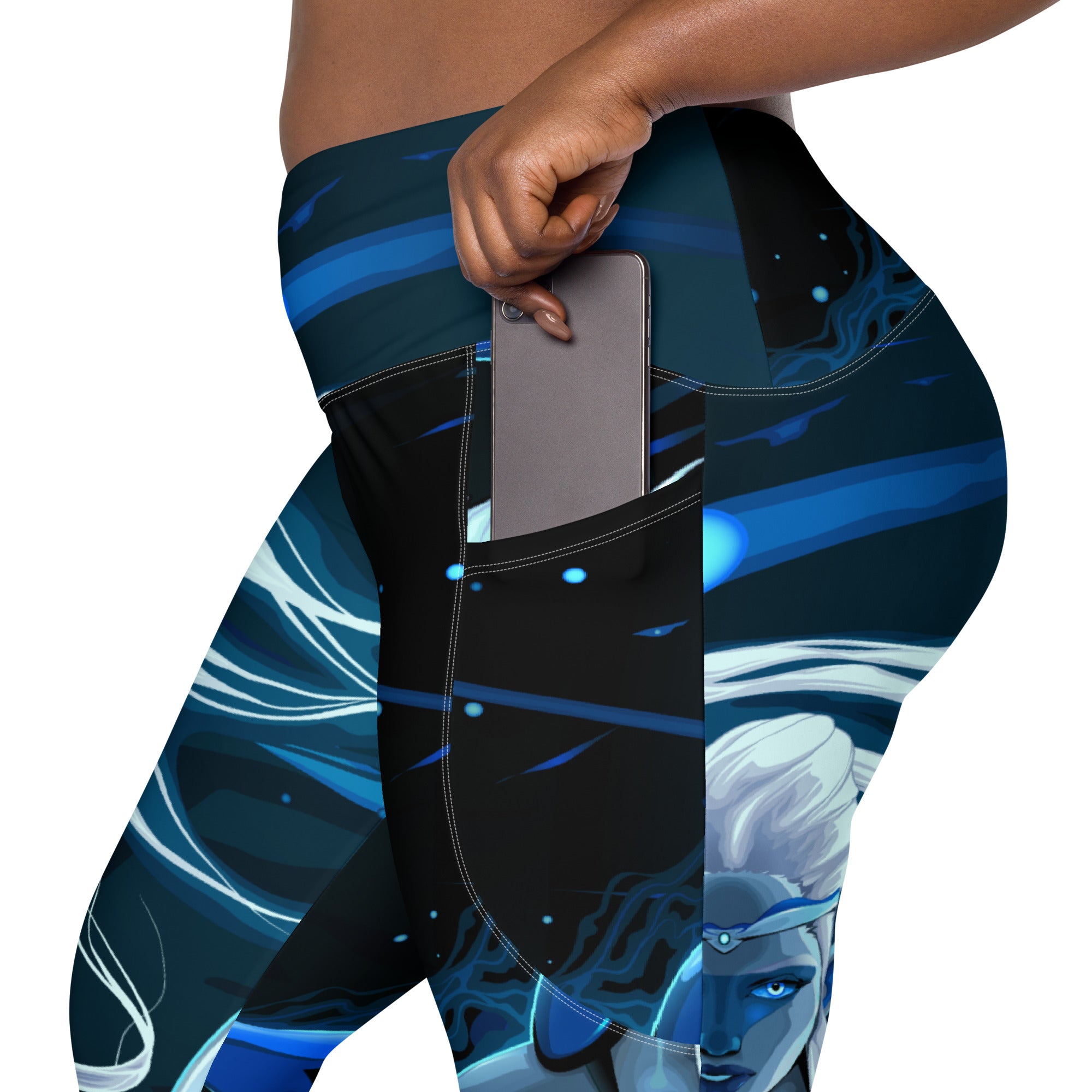 Crossover leggings with pockets