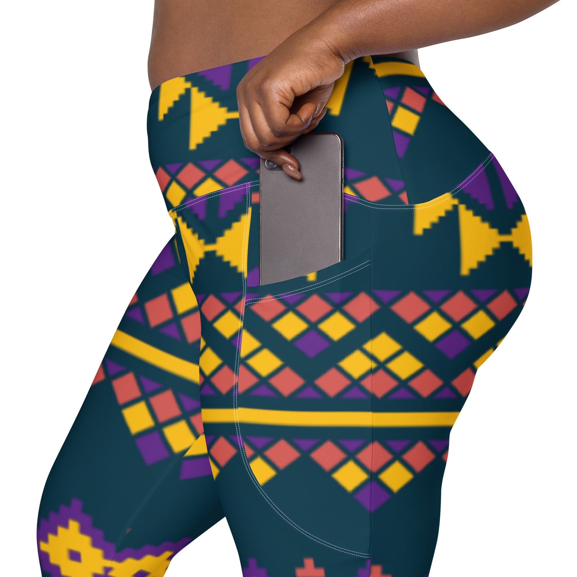 Crossover leggings with pockets