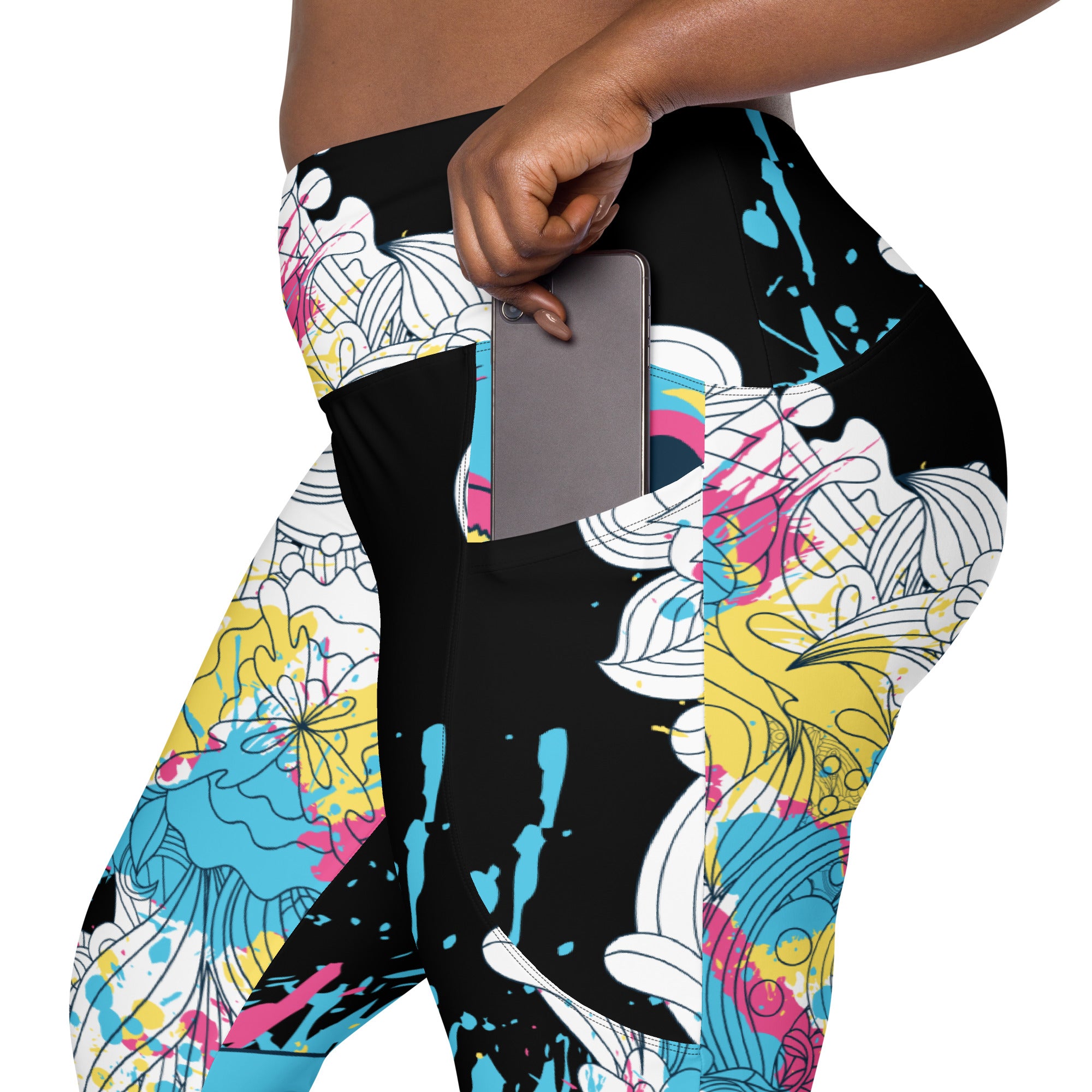 Crossover leggings with pockets