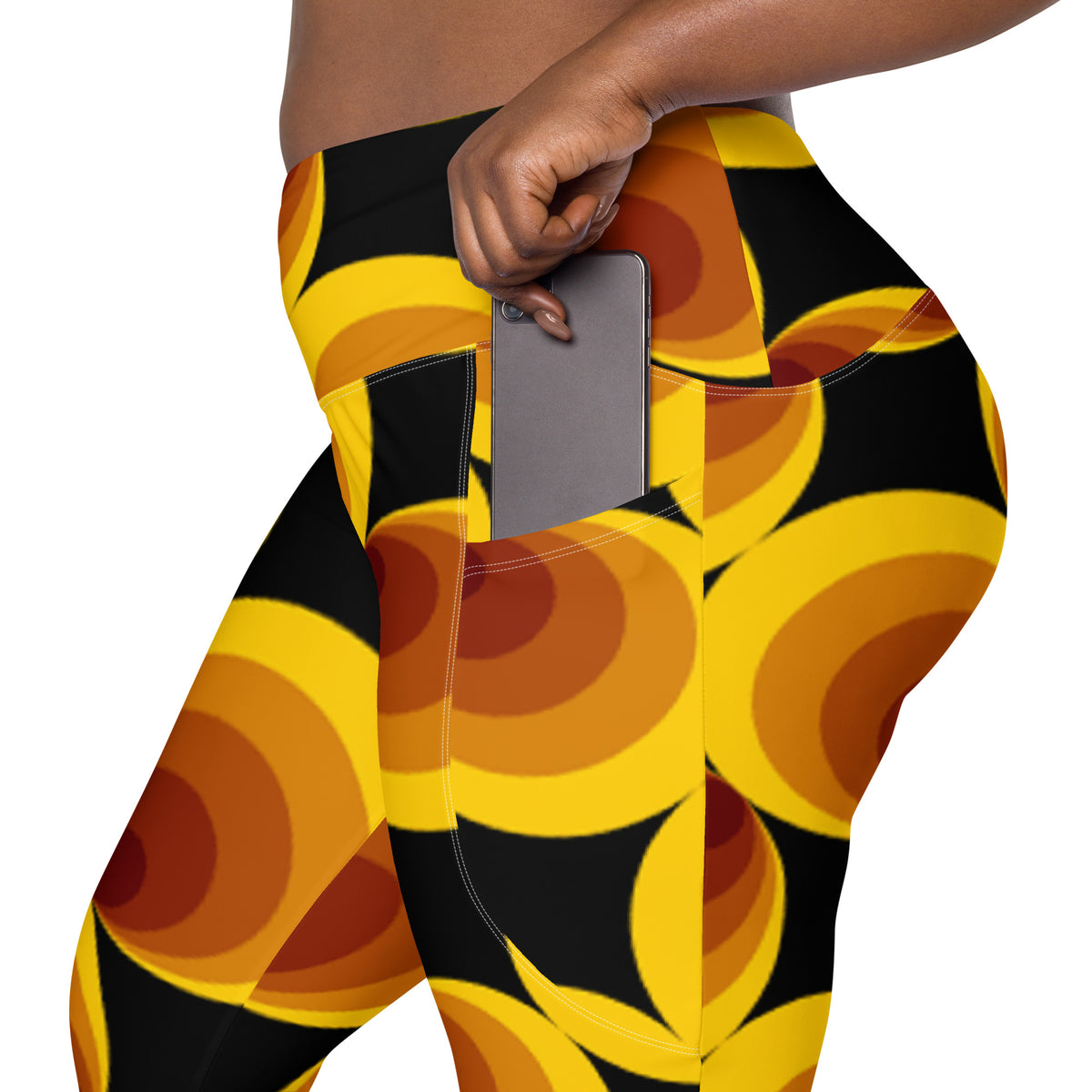 Crossover leggings with pockets