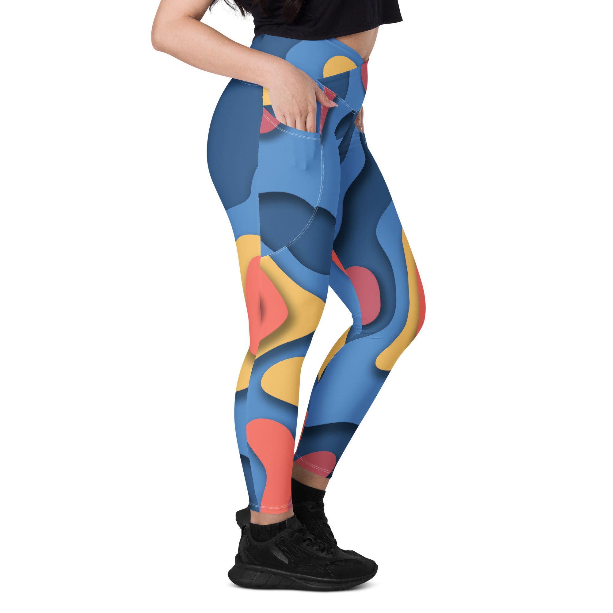 Crossover leggings with pockets