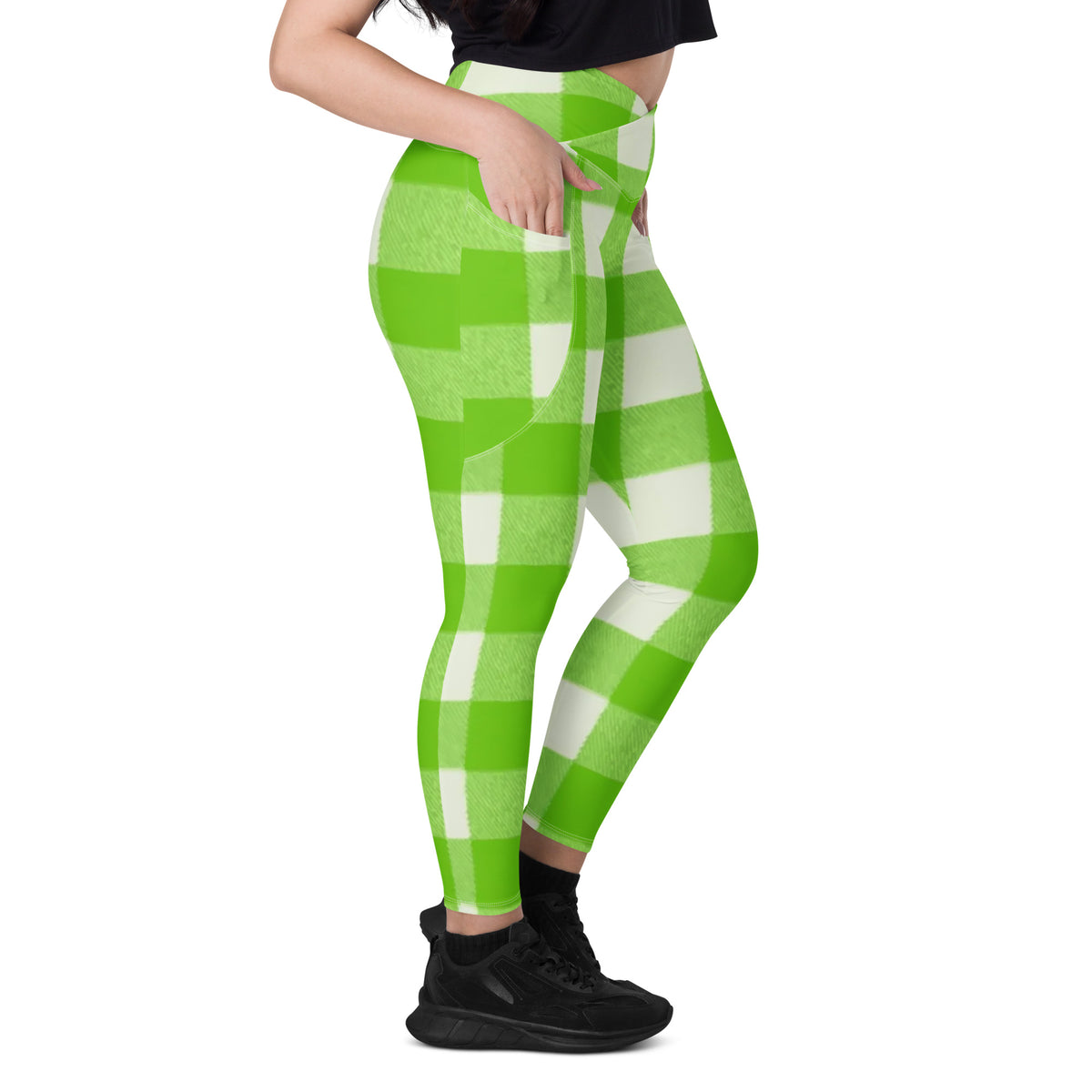 Crossover leggings with pockets