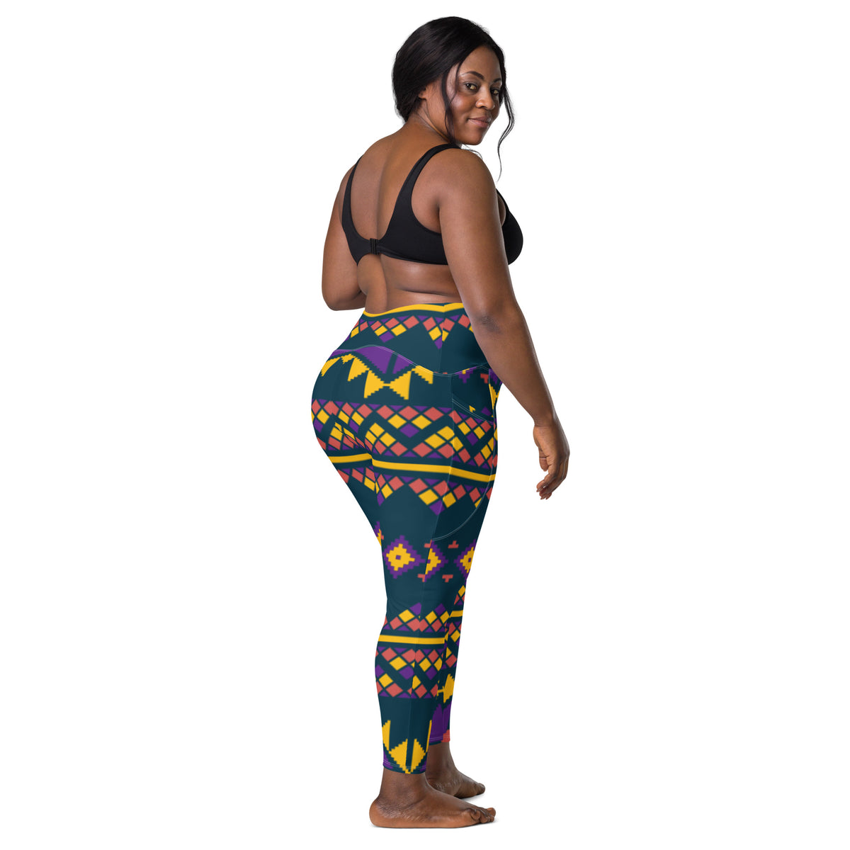 Crossover leggings with pockets