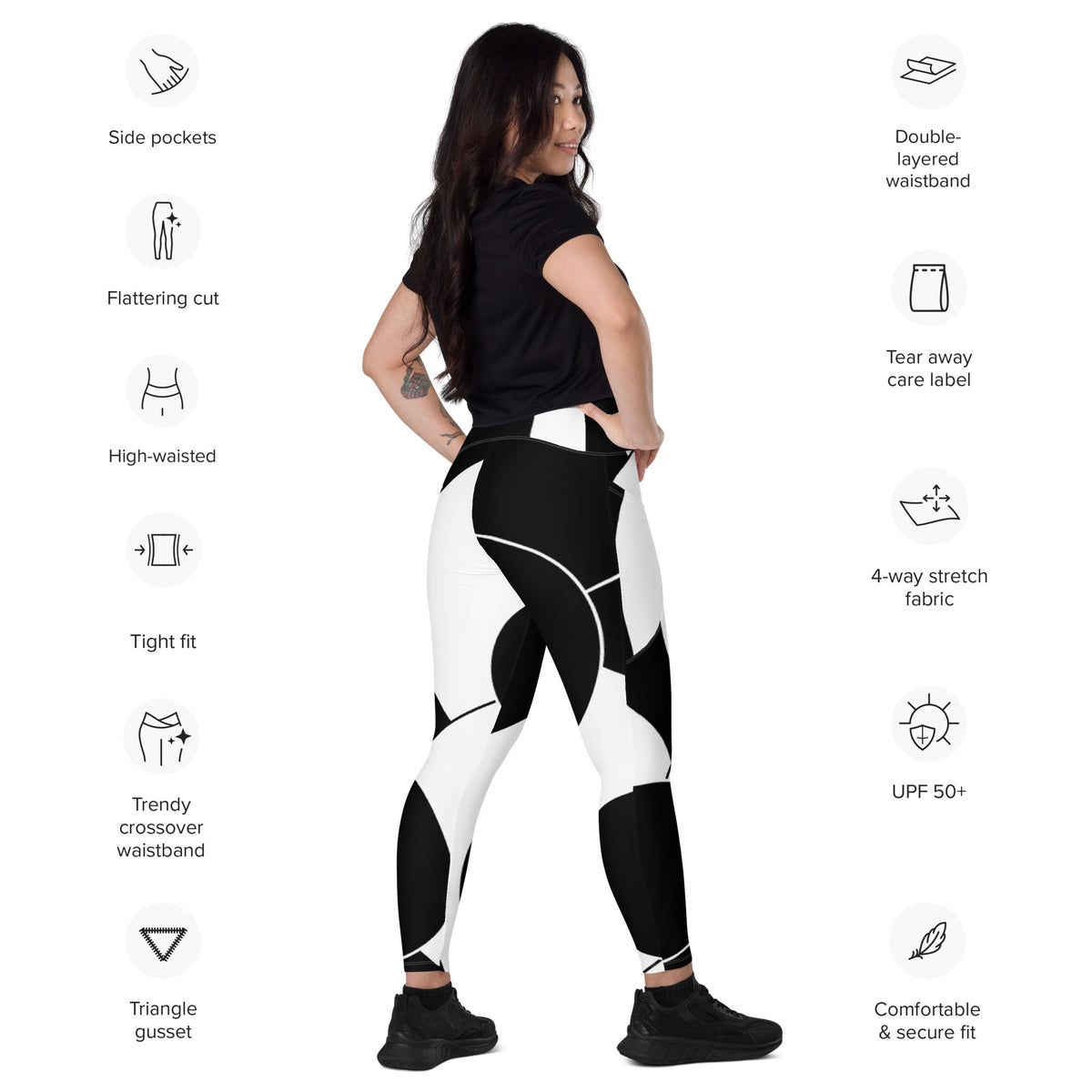 Crossover leggings with pockets
