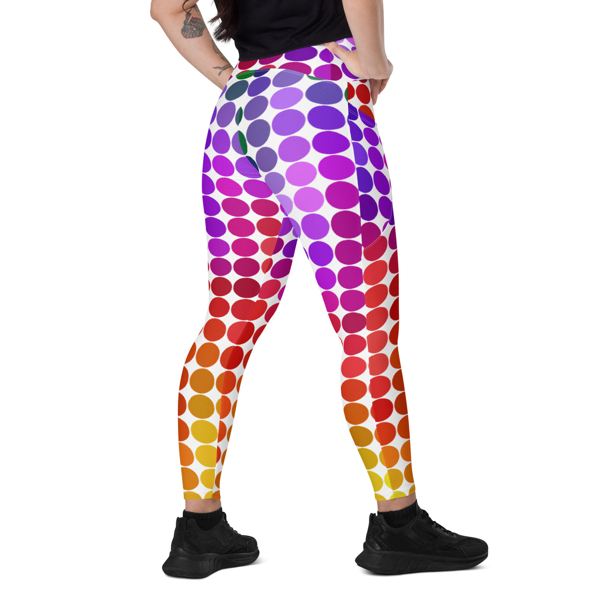 Crossover leggings with pockets
