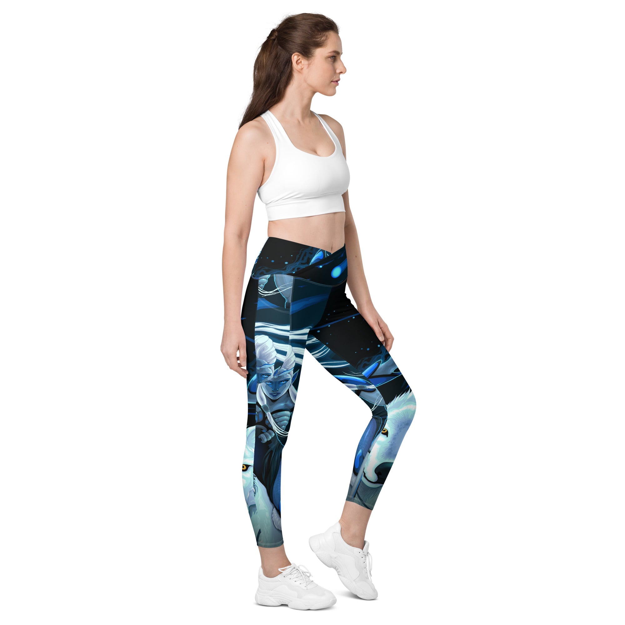 Crossover leggings with pockets