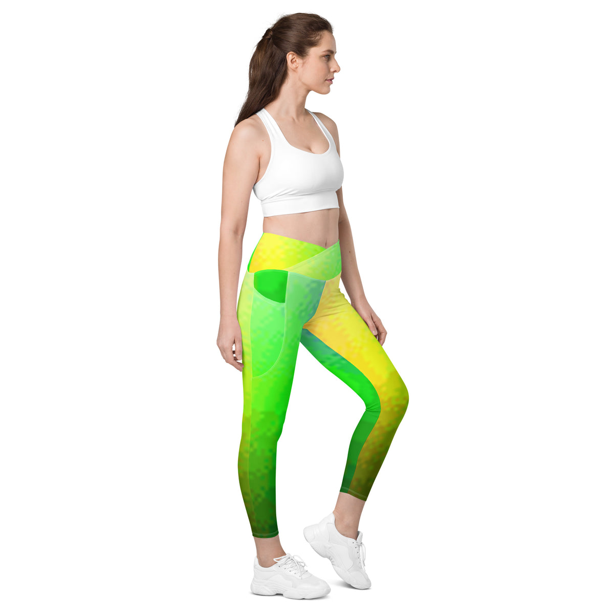 Crossover leggings with pockets