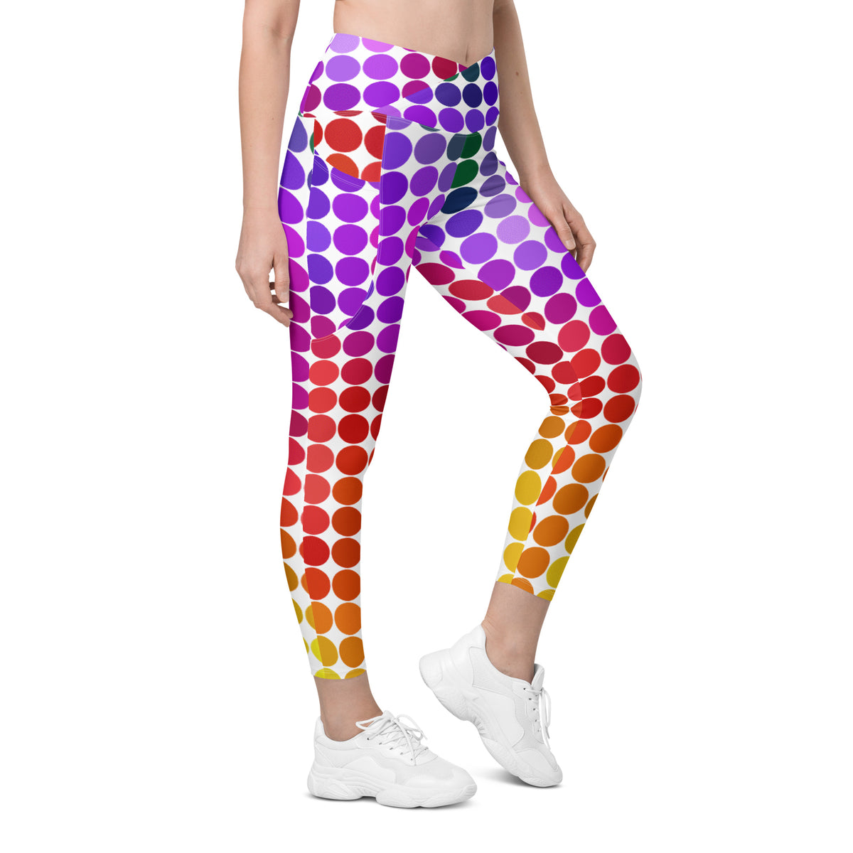 Crossover leggings with pockets