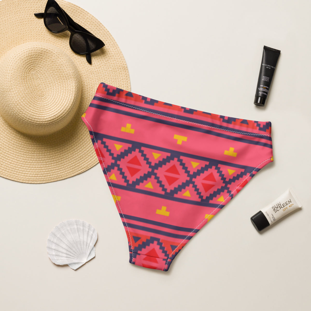 High-waisted bikini bottom