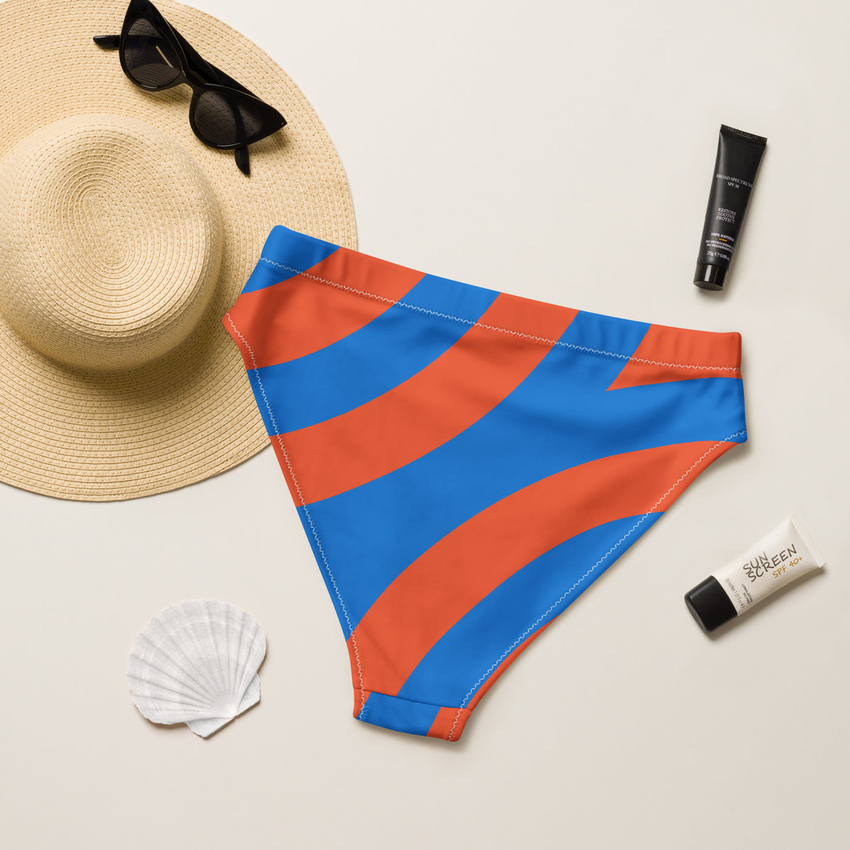 High-waisted bikini bottom