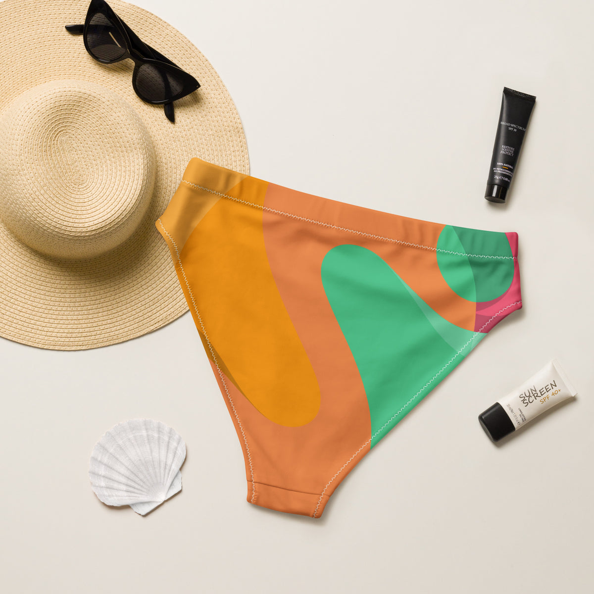 High-waisted bikini bottom
