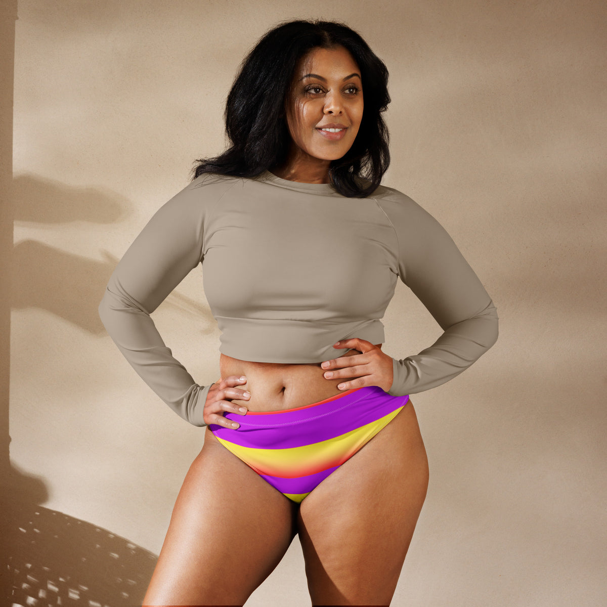 High-waisted bikini bottom