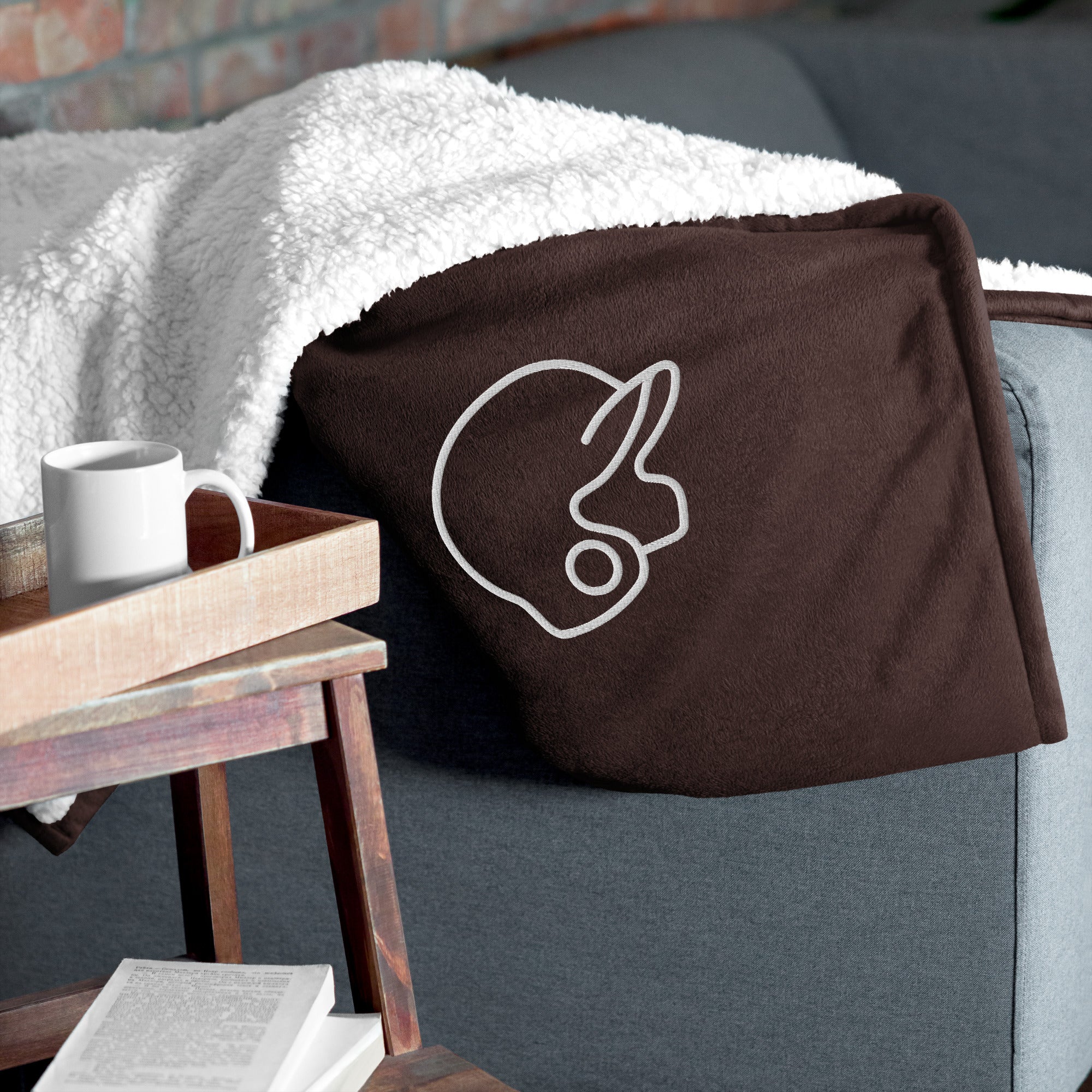 EMBROIDERED PREMIUM SHERPA BLANKET