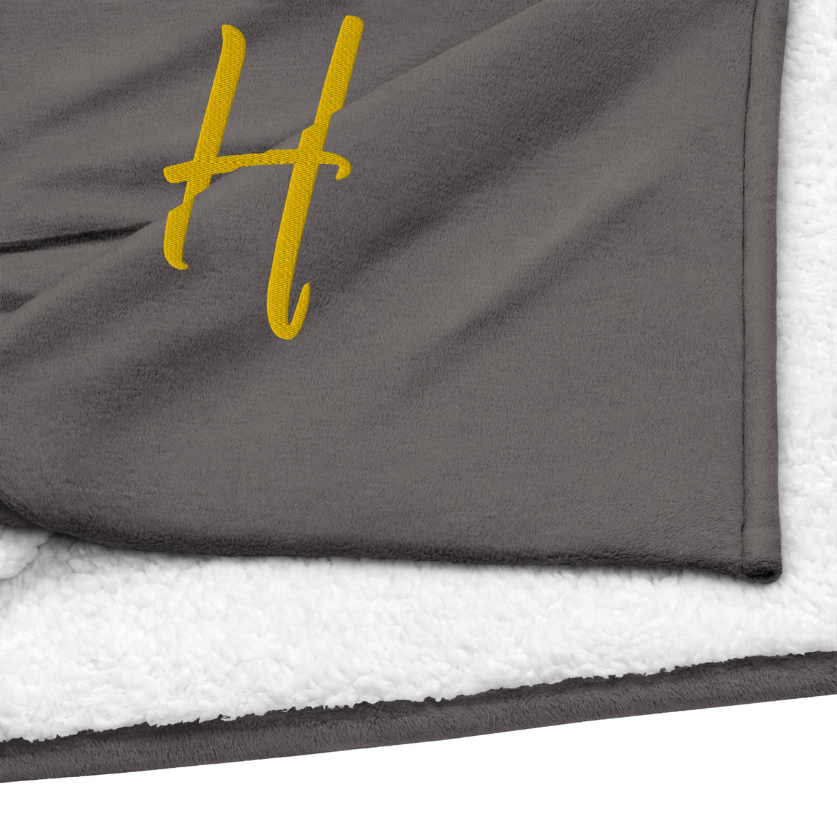 EMBROIDERED PREMIUM SHERPA BLANKET-H
